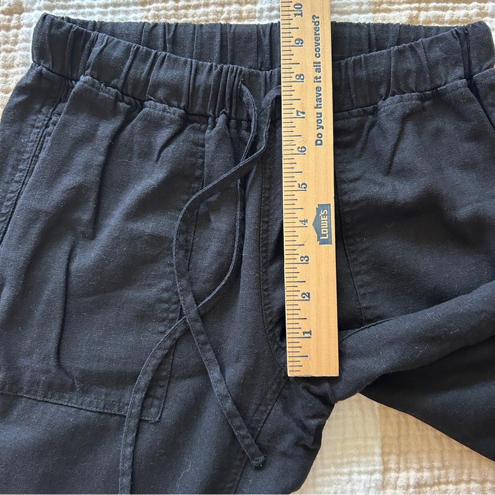 Love Tree Black Linen‎ Drawstring Jogger Pants, Size Small - Picture 4 of 9